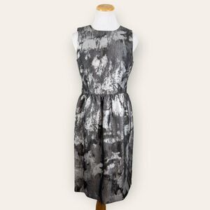 𝅺MICHAEL Michael Kors Womens Size 4 Metallic Silver Sheath Dress Sleeveless